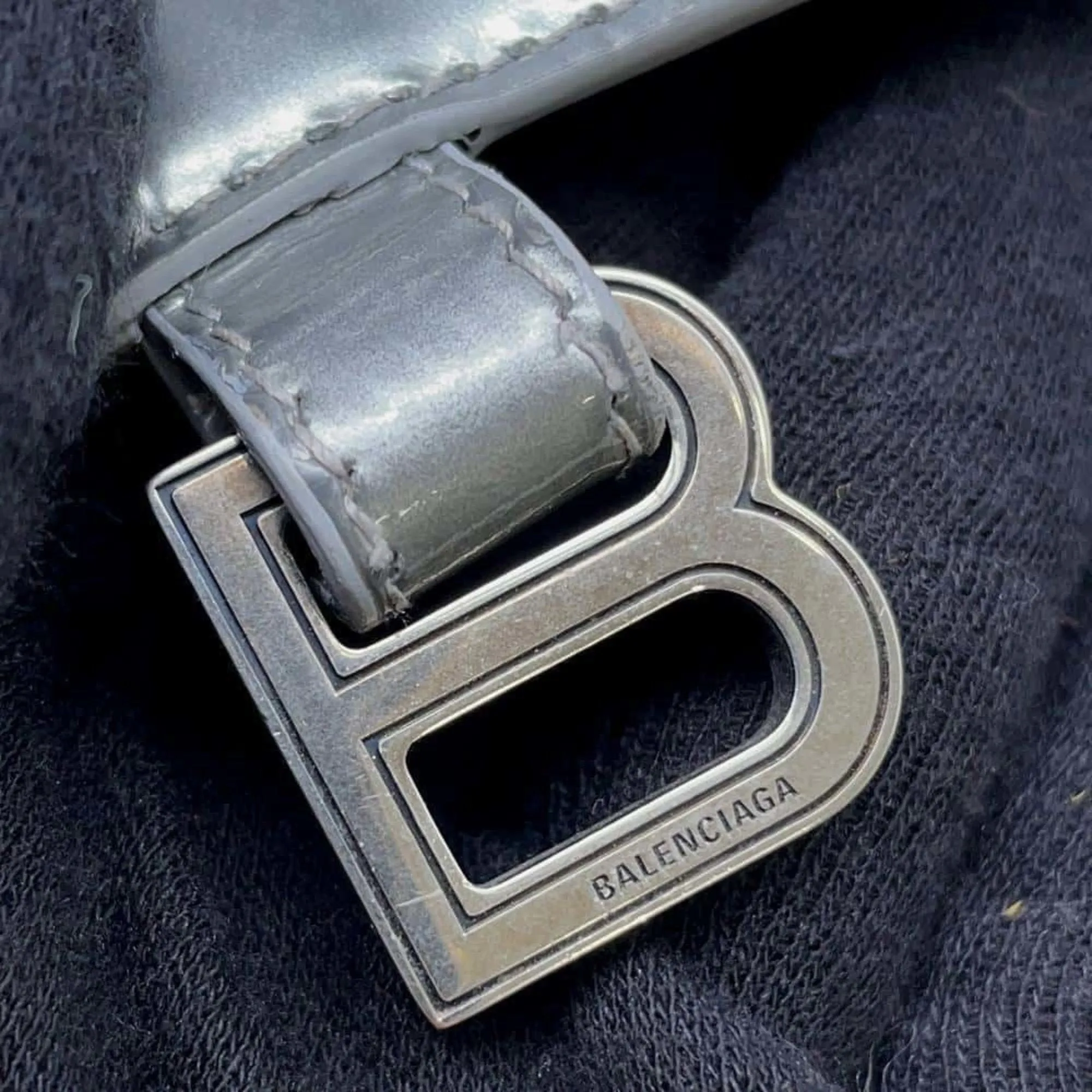 Balenciaga Silver Exotic Leathers Bag