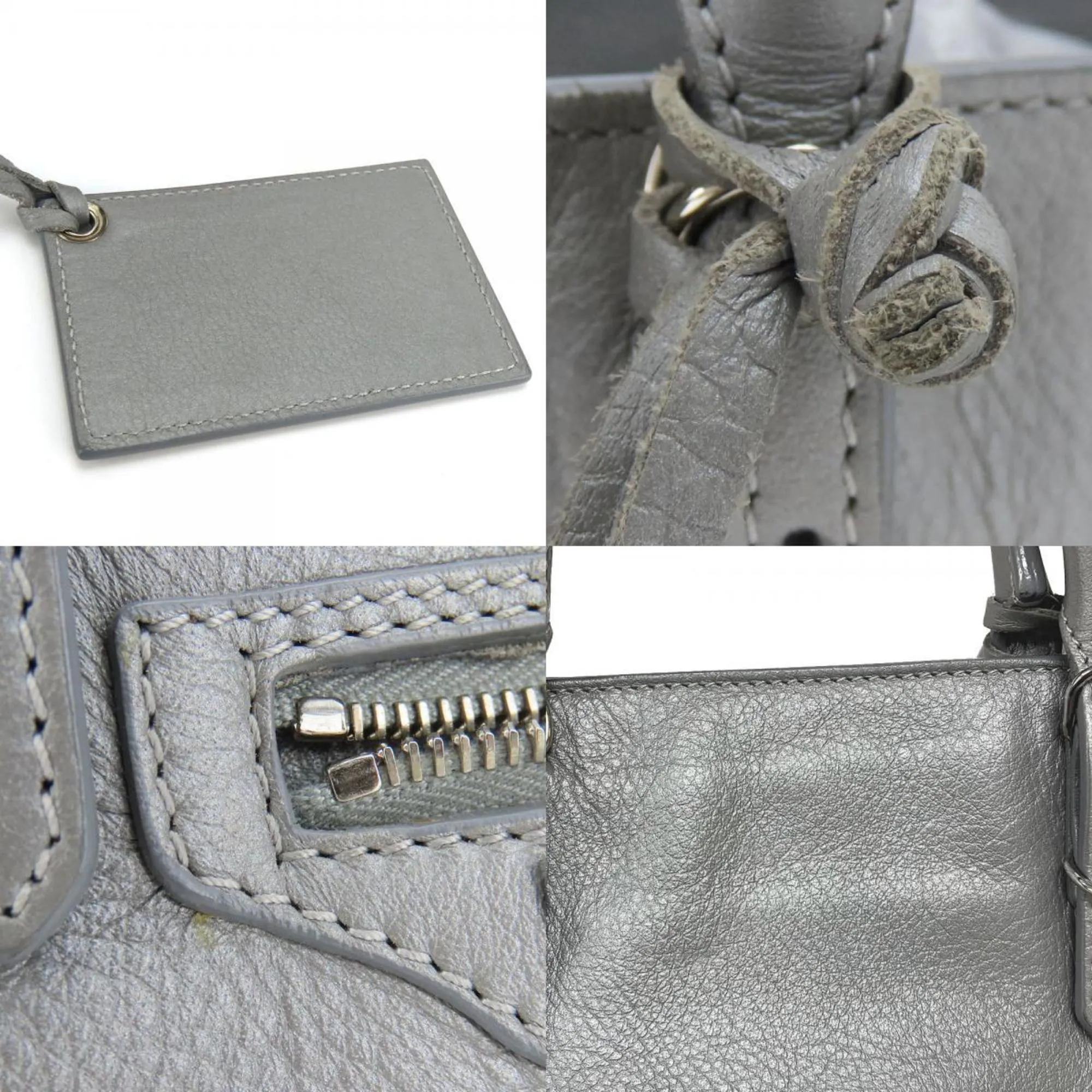 Balenciaga Silver Leather Bag