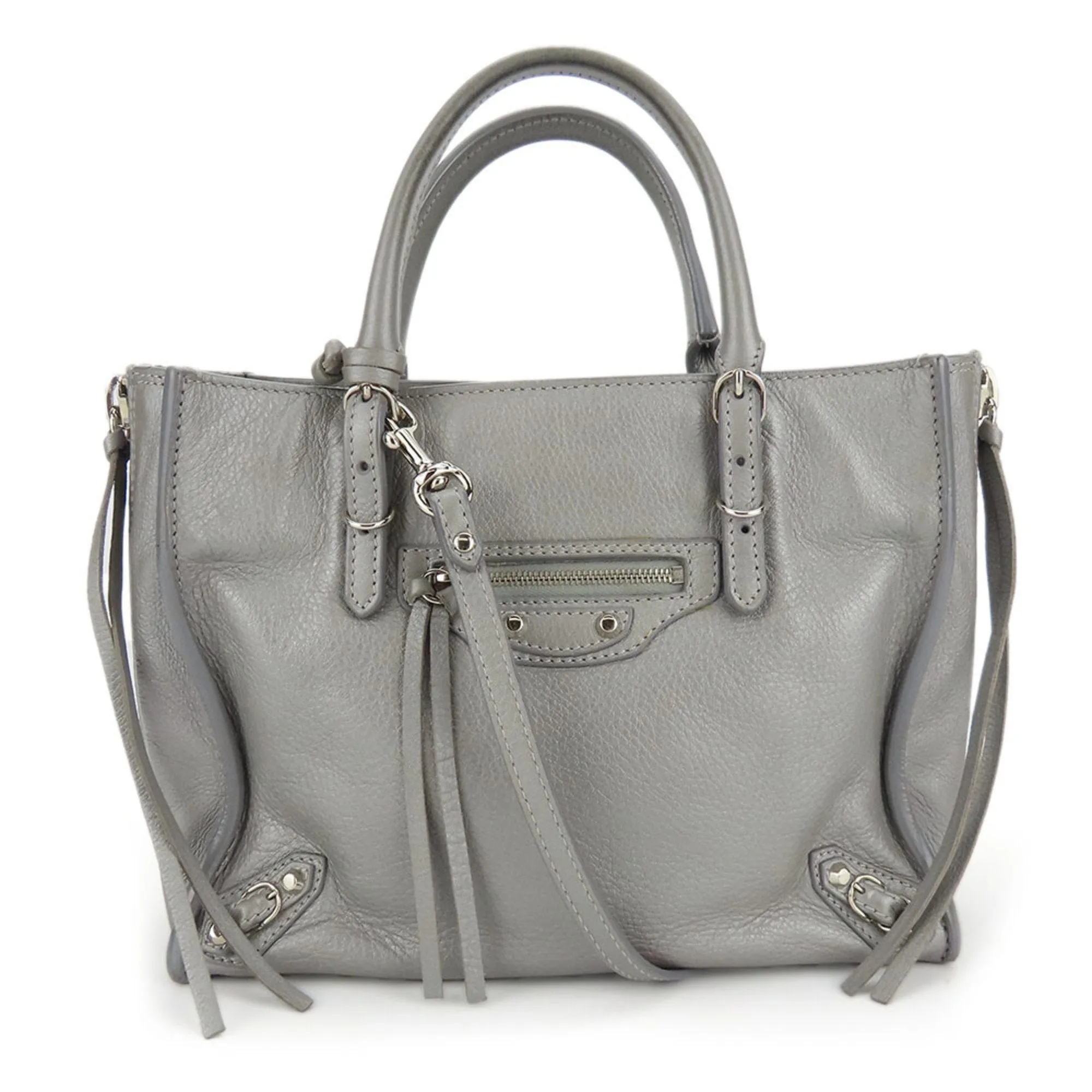 Balenciaga Silver Leather Bag