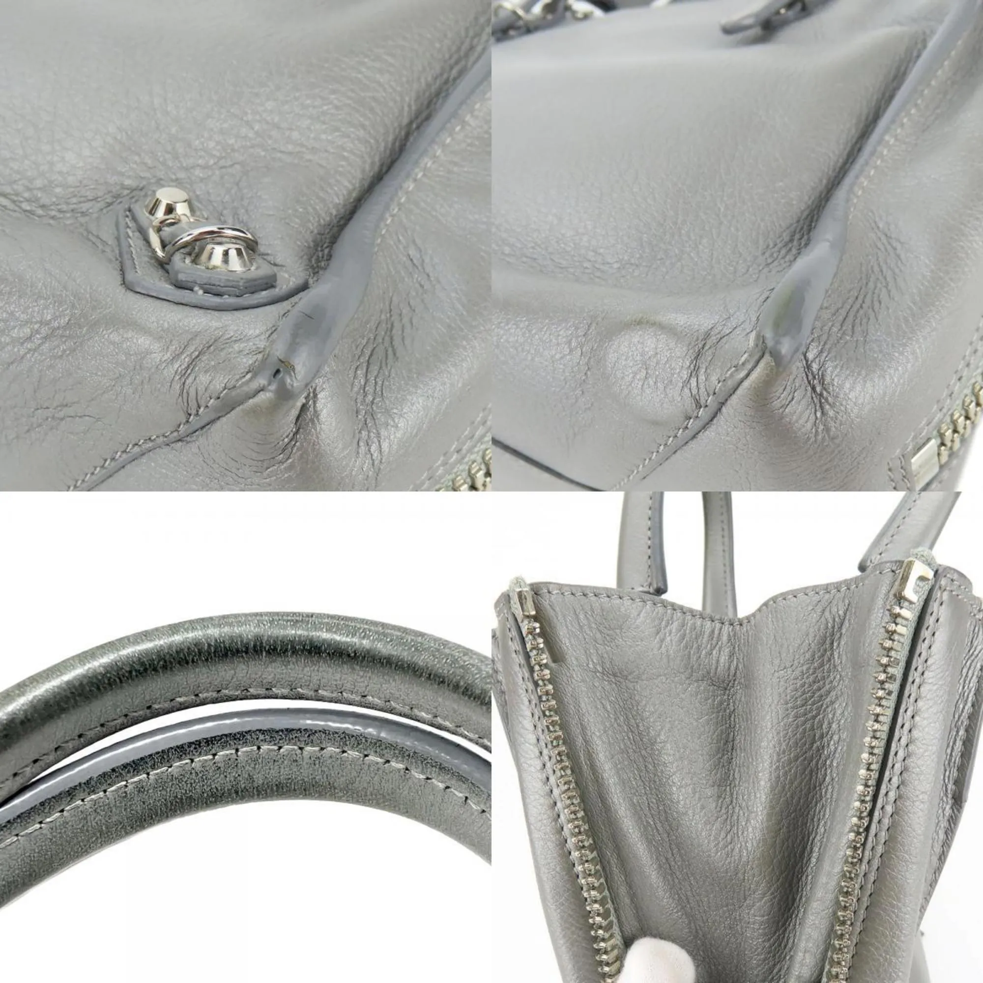 Balenciaga Silver Leather Bag