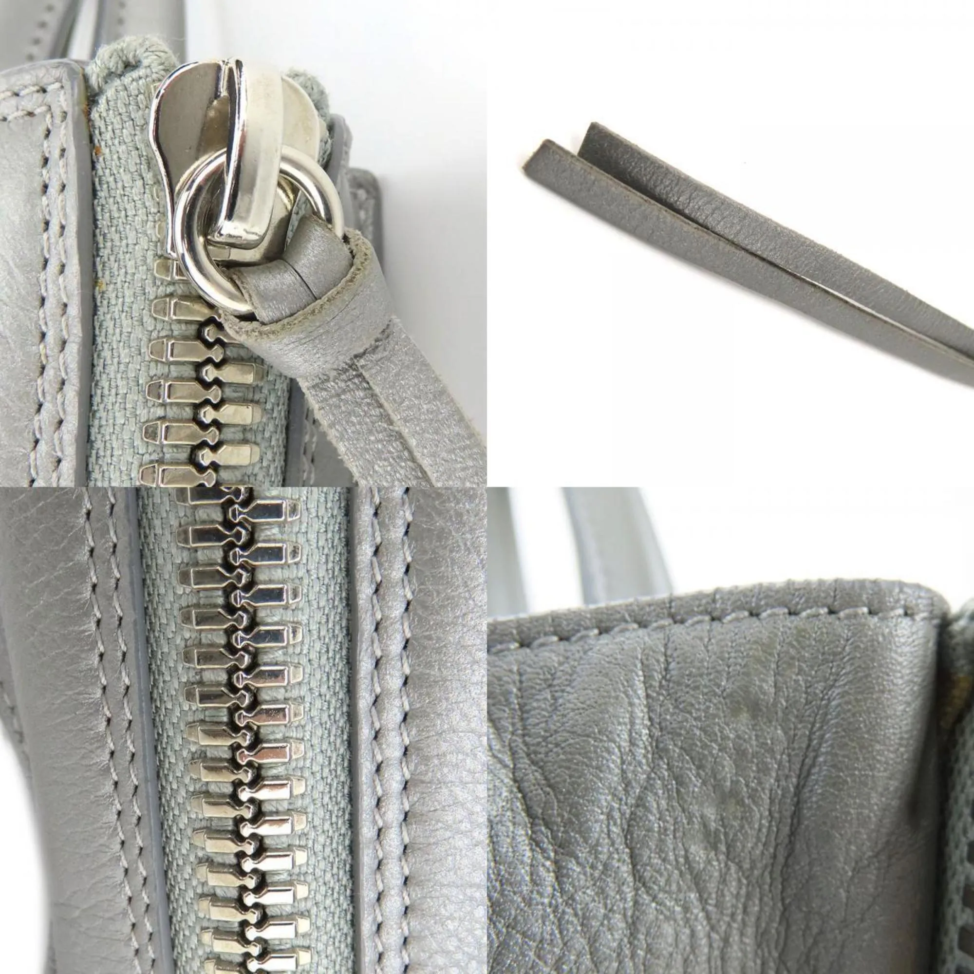 Balenciaga Silver Leather Bag