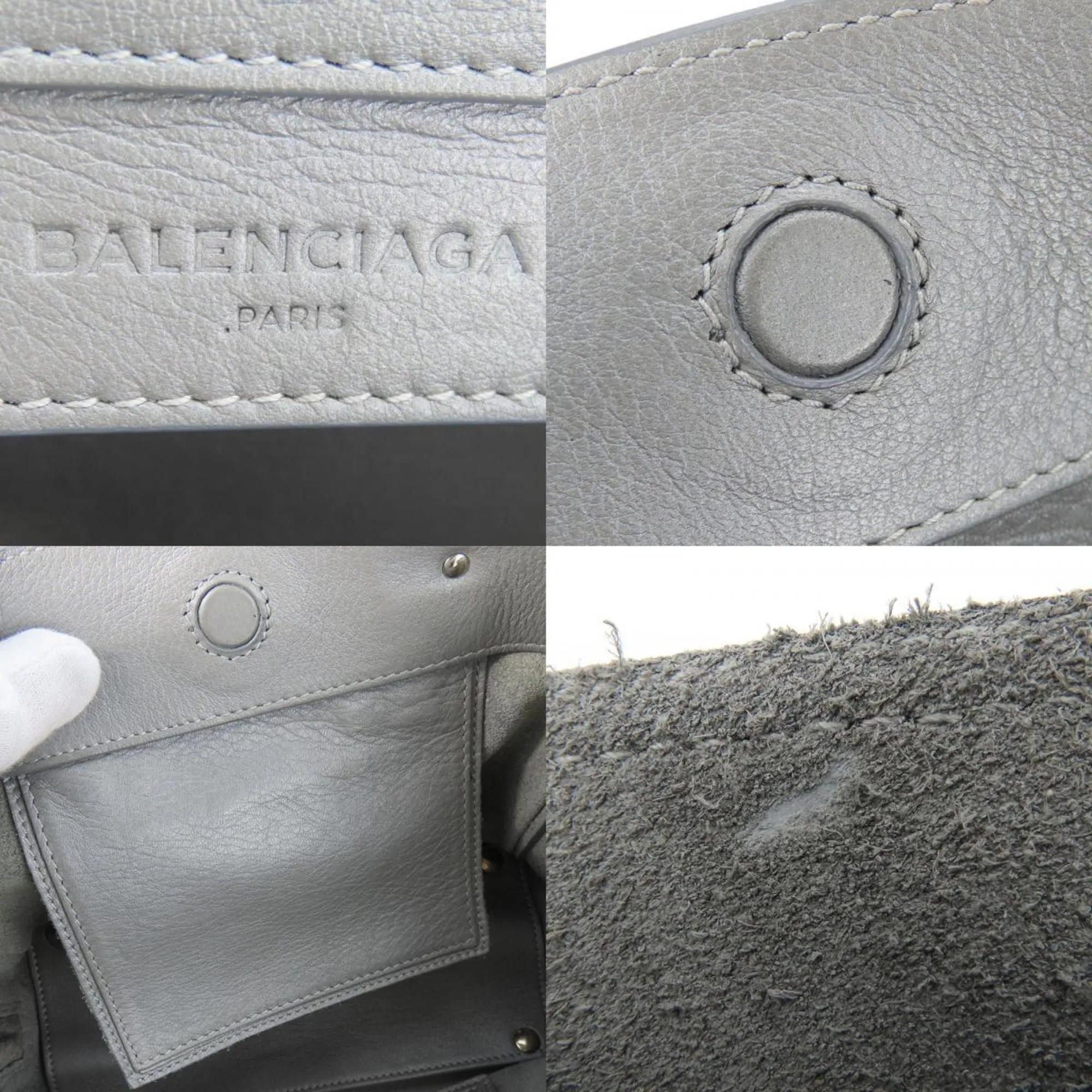 Balenciaga Silver Leather Bag