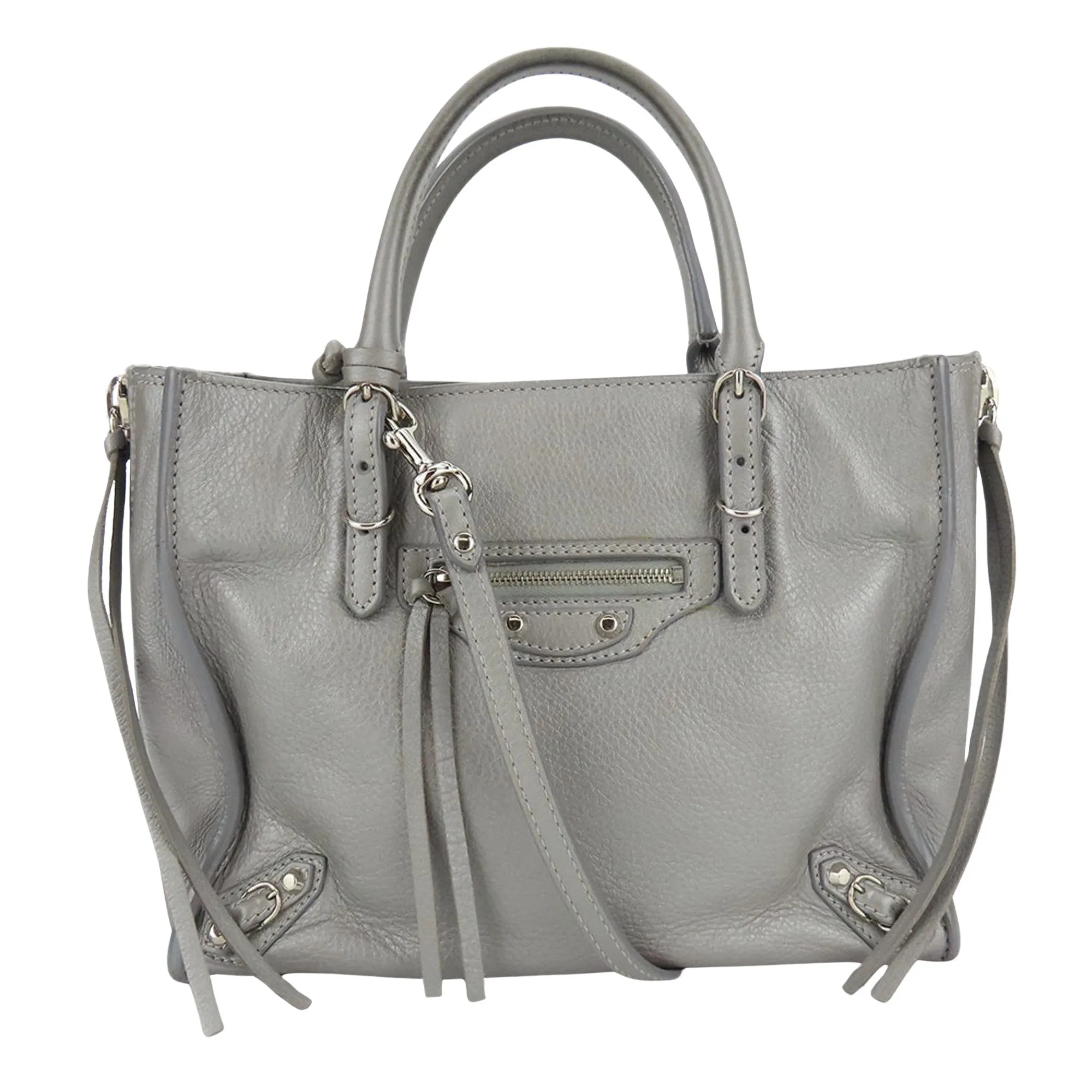 Balenciaga Silver Leather Bag