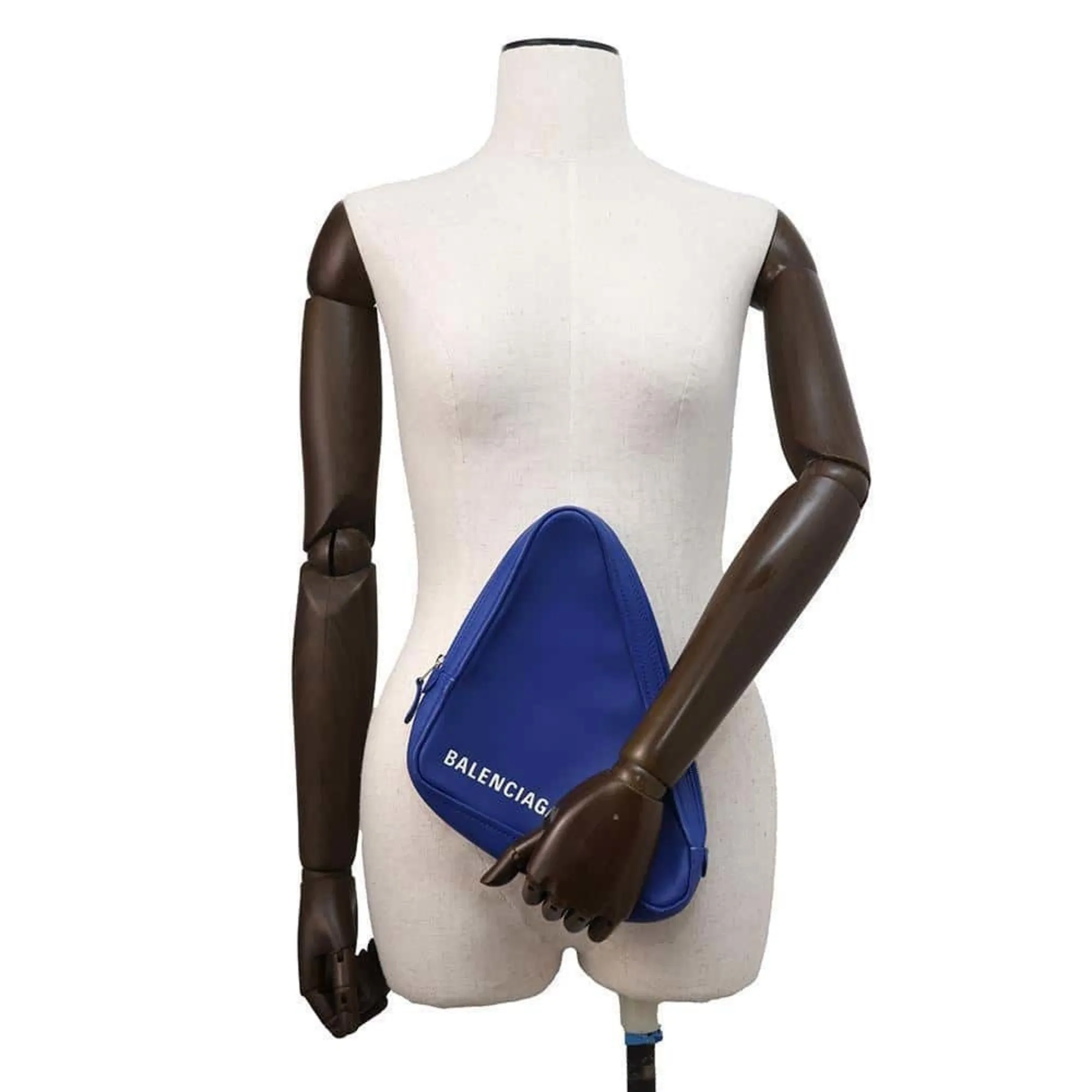 Balenciaga Triangle Blue Leather Bag