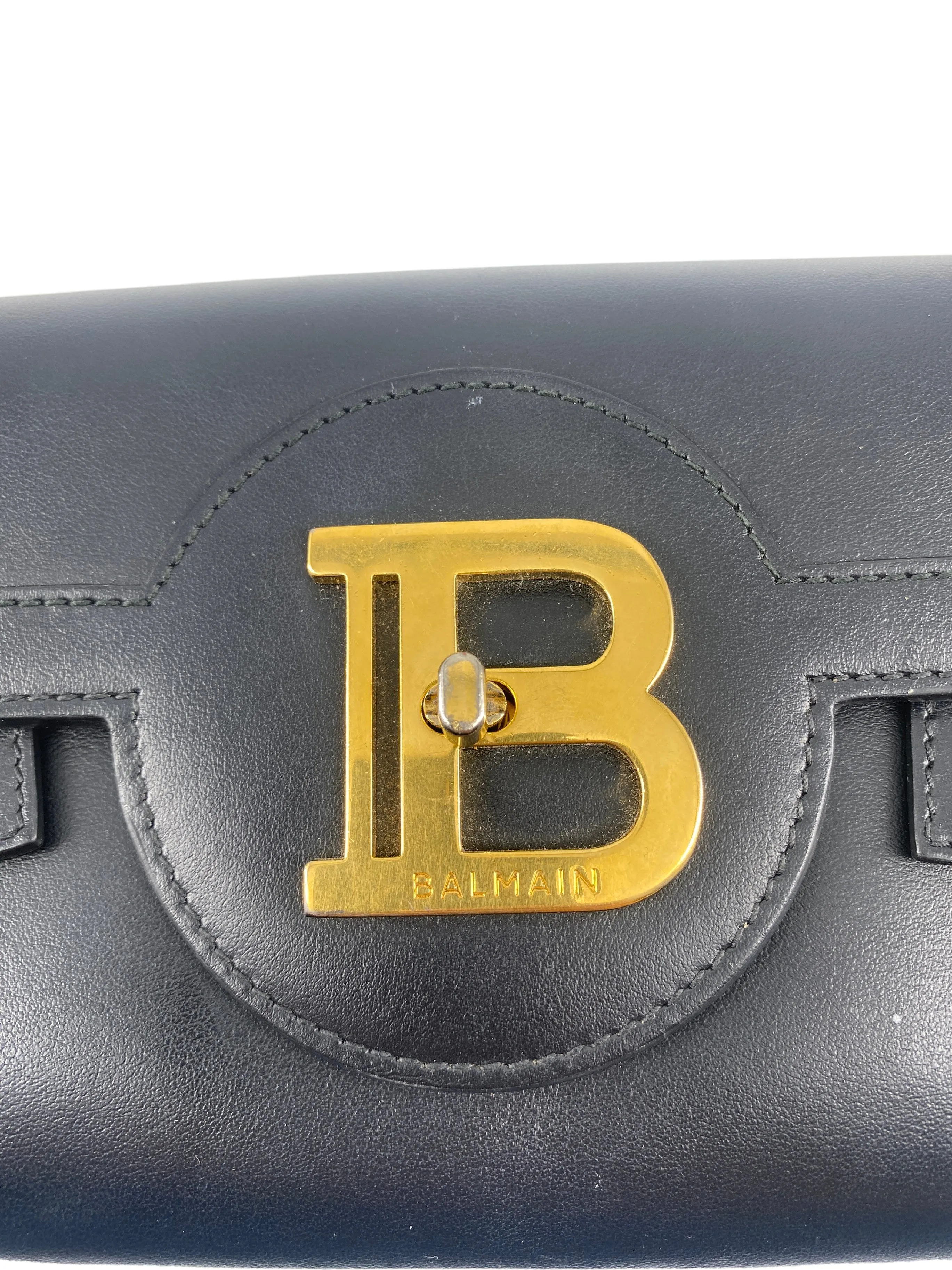 Balmain Bbuzz Black Leather Bag