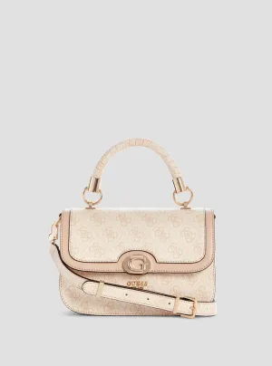 Beige Logo Orlina Top Handle Bag