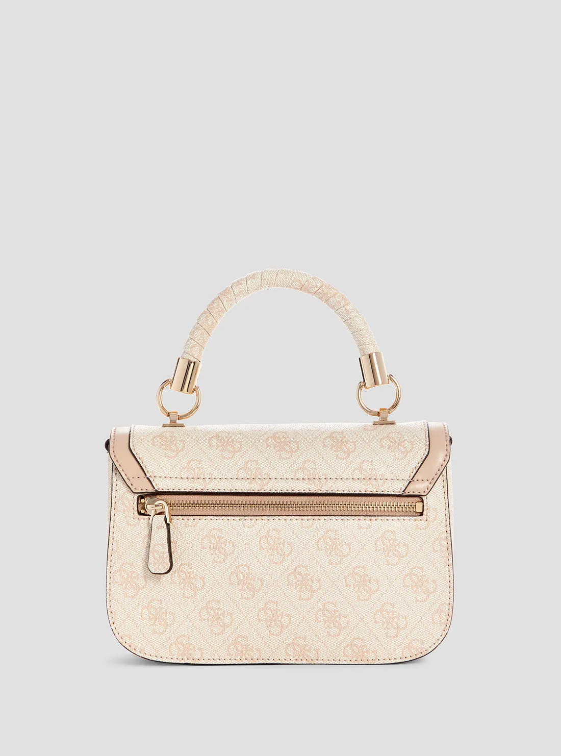 Beige Logo Orlina Top Handle Bag