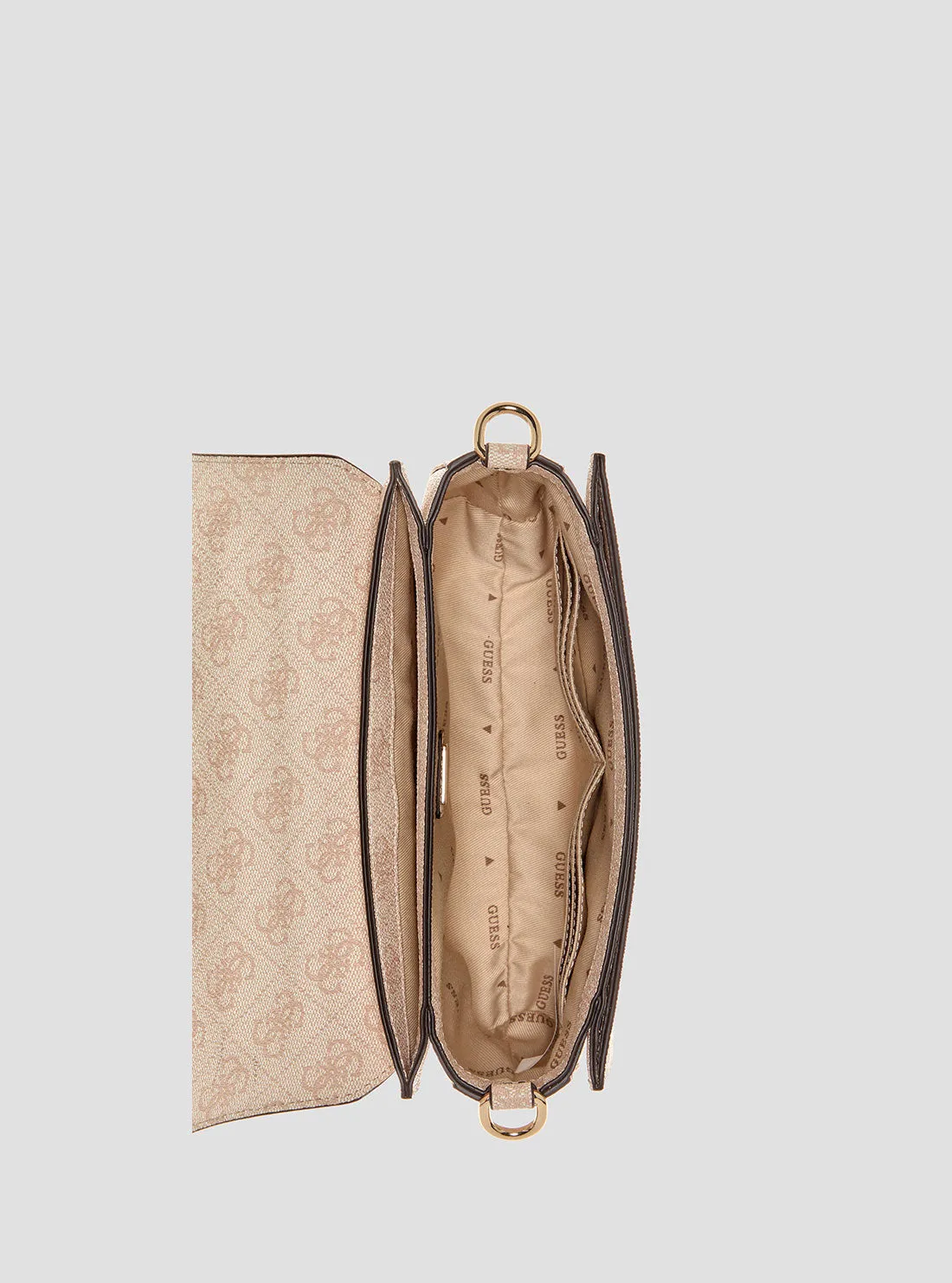 Beige Logo Orlina Top Handle Bag