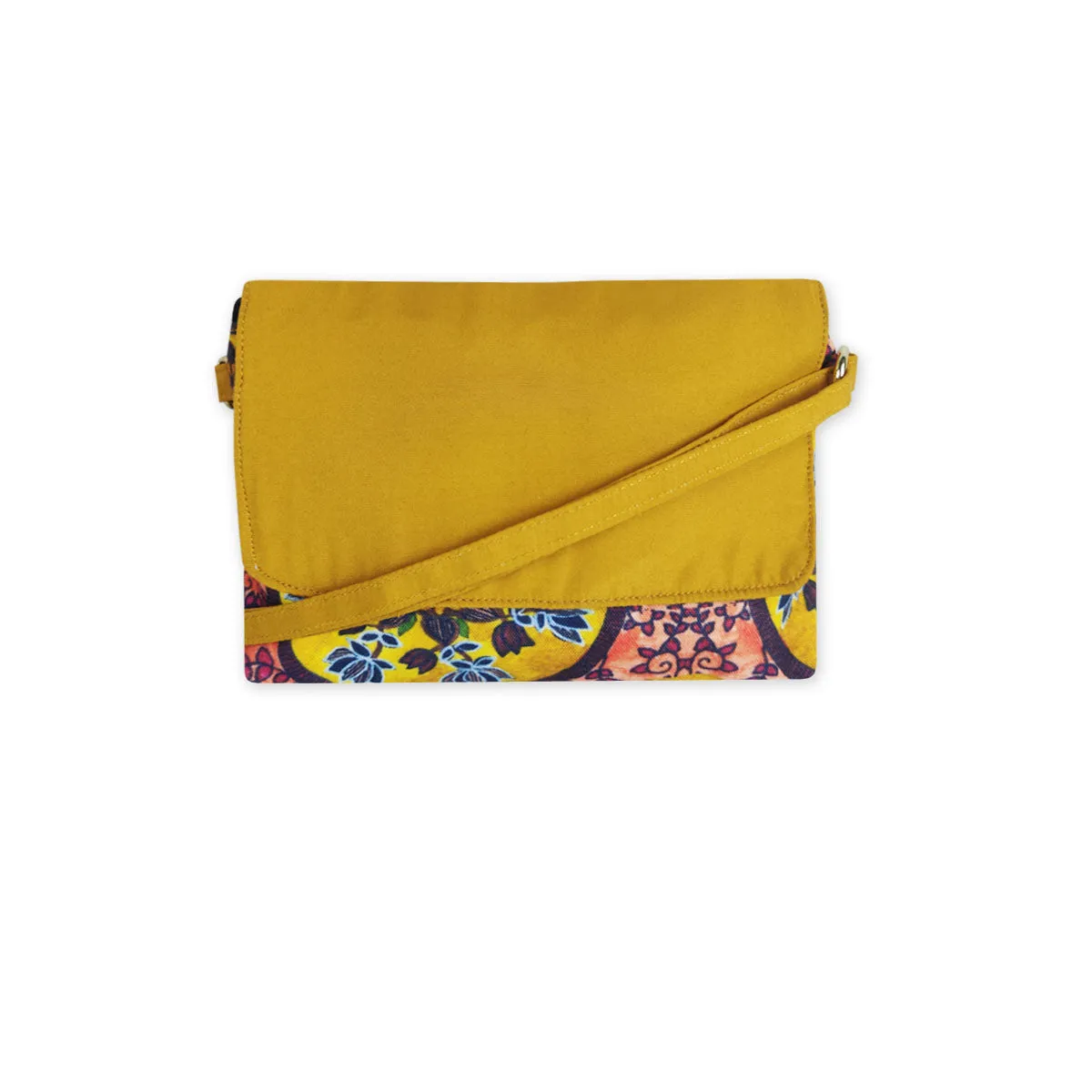 Big Flap Sling Bag- Kalamkari Peach Garden
