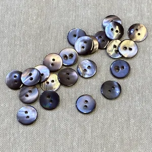 Black Mother of Pearl Button 15mm