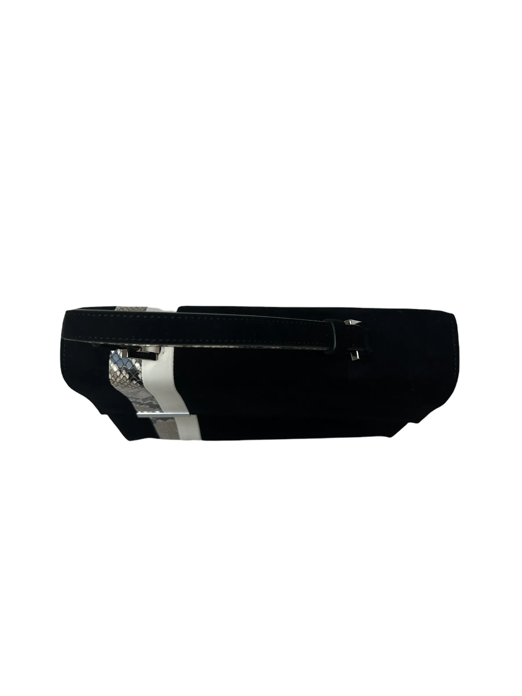 Black Suede Handle Bag