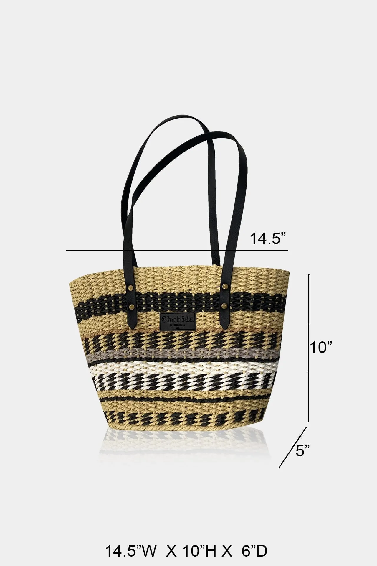 Black Weave Pattern Tote Bag