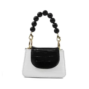 Black White Grey Croco Horra Bag