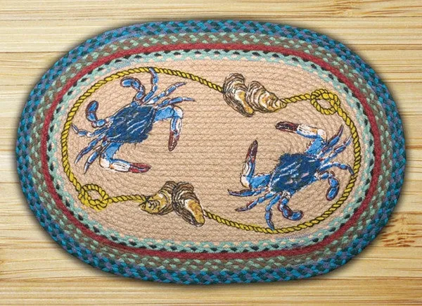 Blue Crab Oval Patch Rug