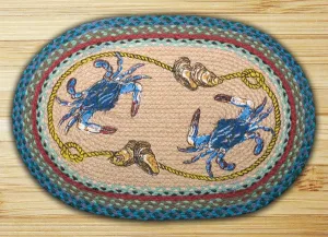 Blue Crab Oval Patch Rug