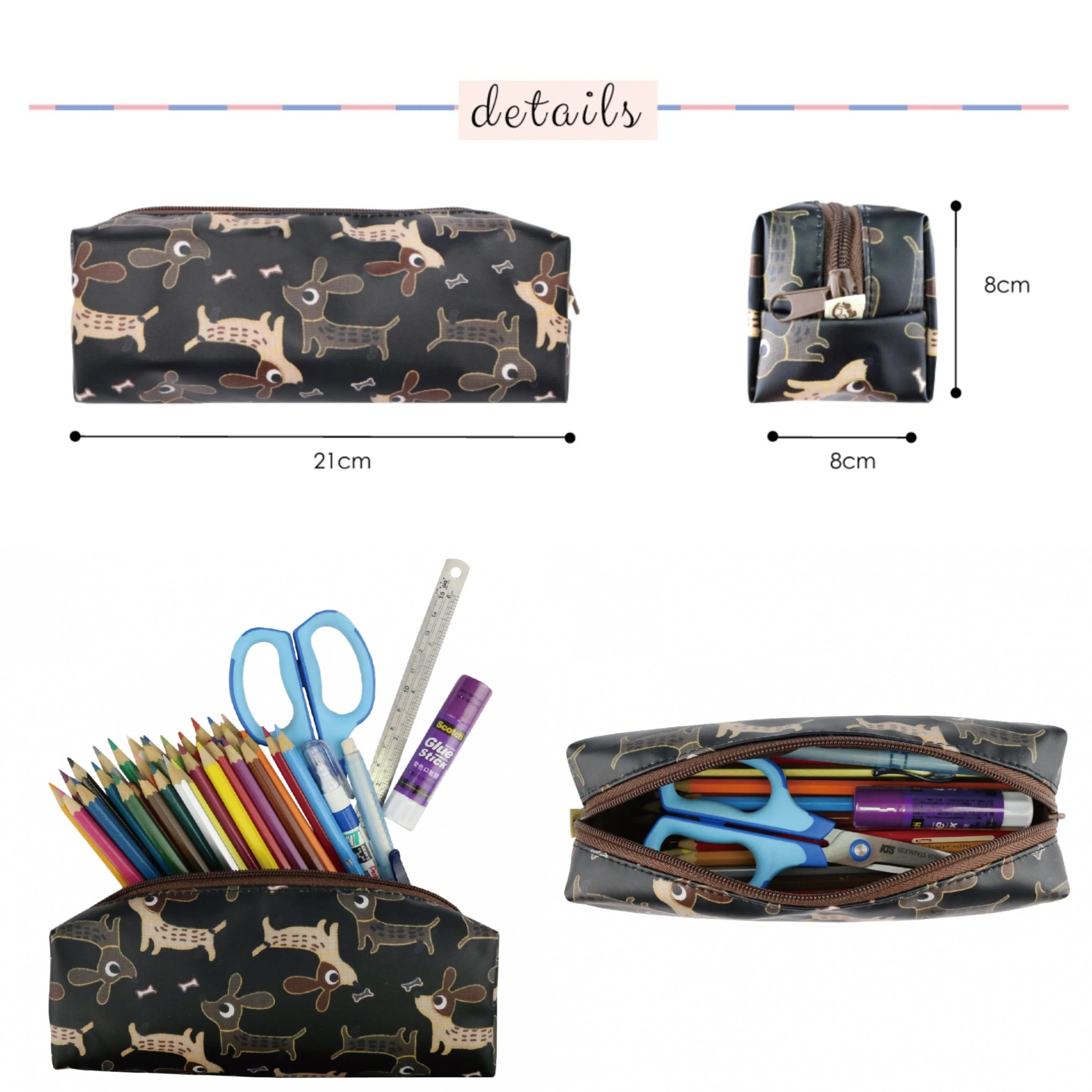 Blue Meow Cat Large Pencil Case