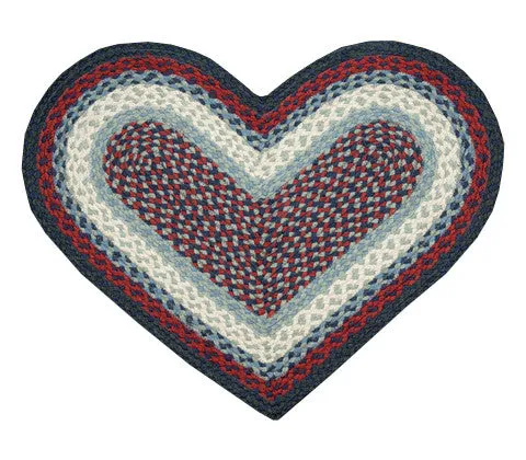 Blue or Burgundy Braided Rug in Different Shapes And Sizes