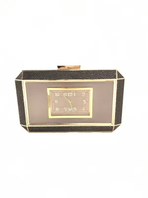 Bluebell Guilloche & Stingray Duke Clock Clutch