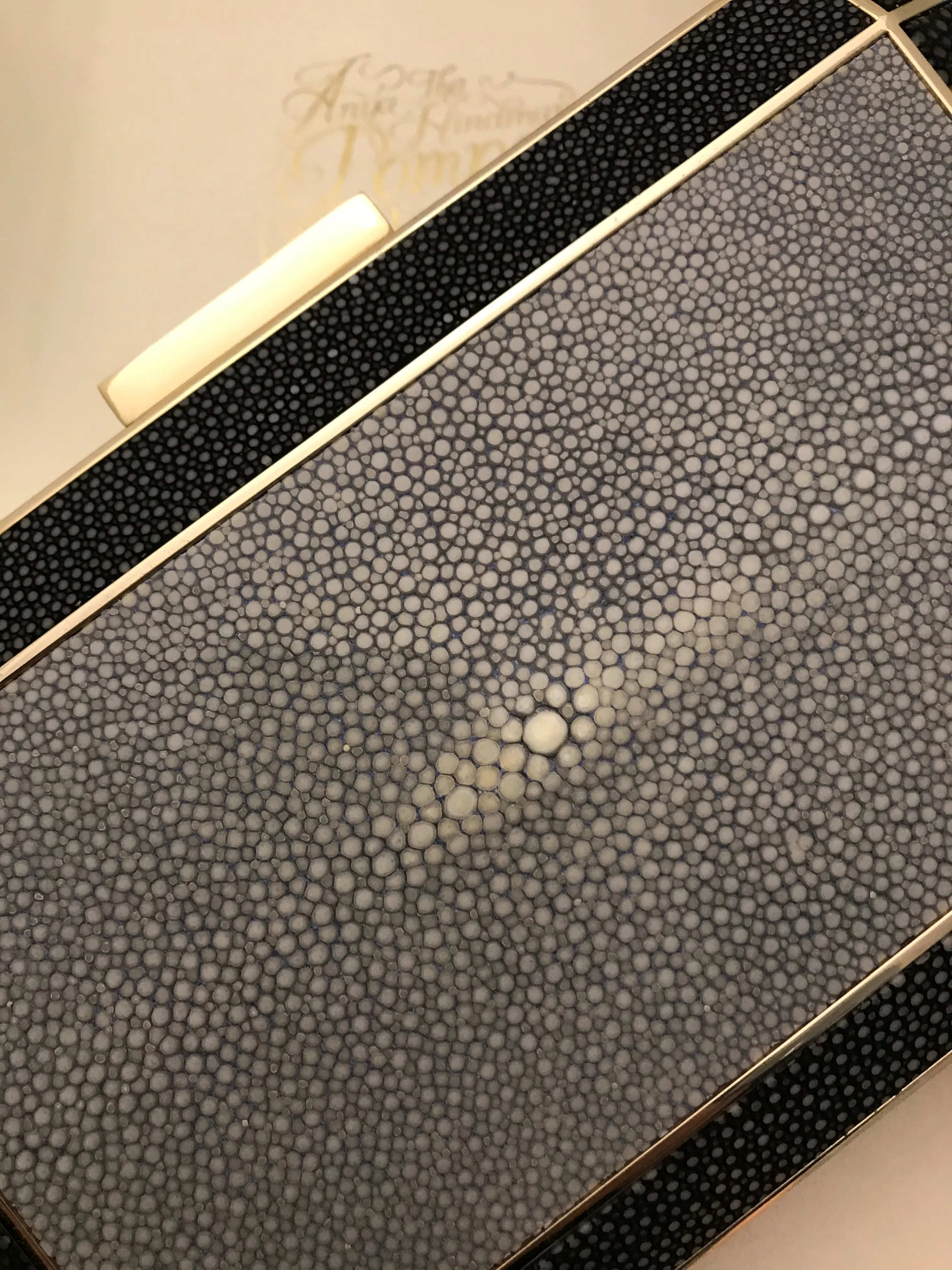 Bluebell Guilloche & Stingray Duke Clock Clutch
