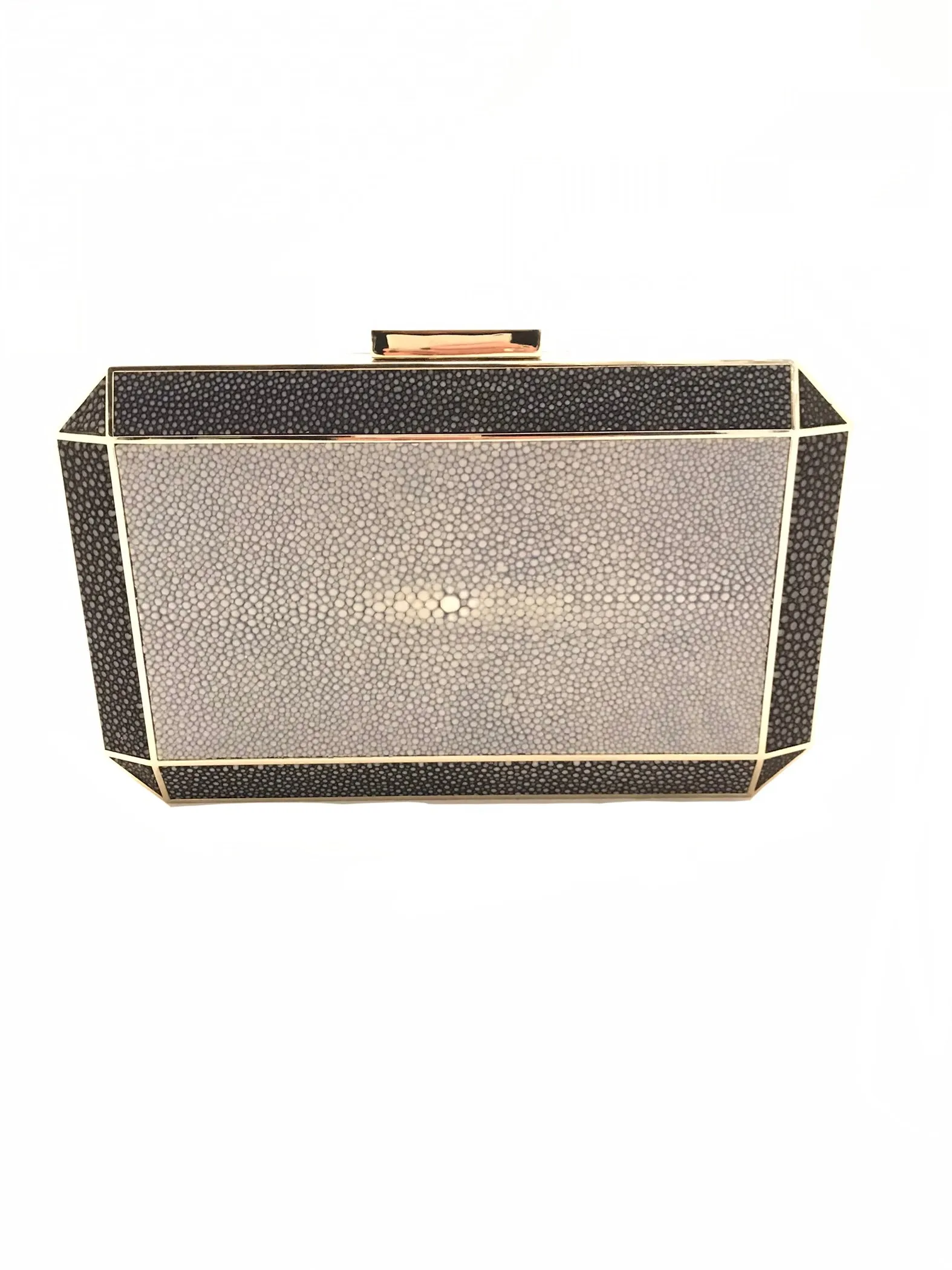 Bluebell Guilloche & Stingray Duke Clock Clutch
