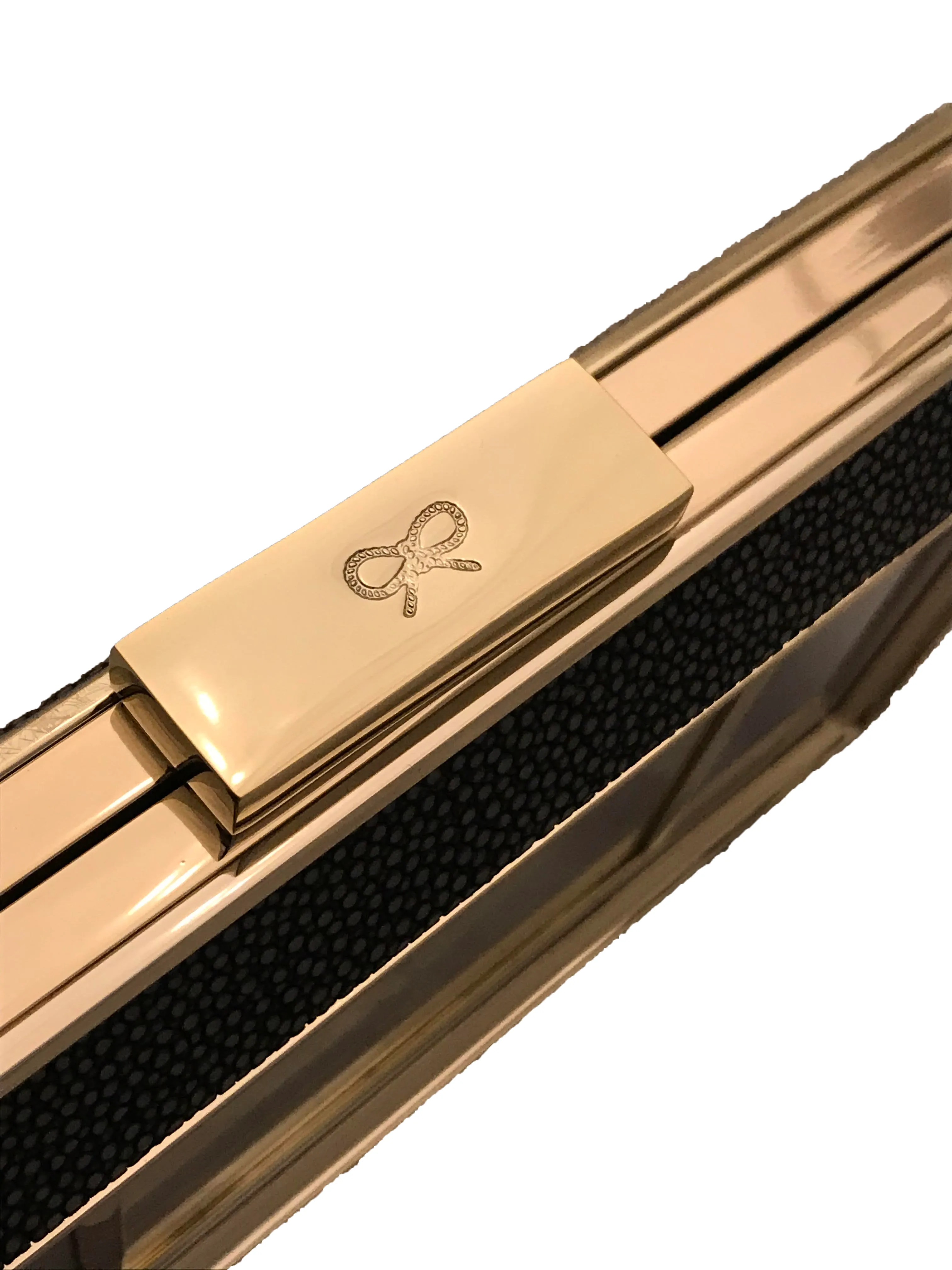 Bluebell Guilloche & Stingray Duke Clock Clutch