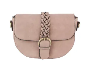 Blush Crossbody Braid Detail Purse