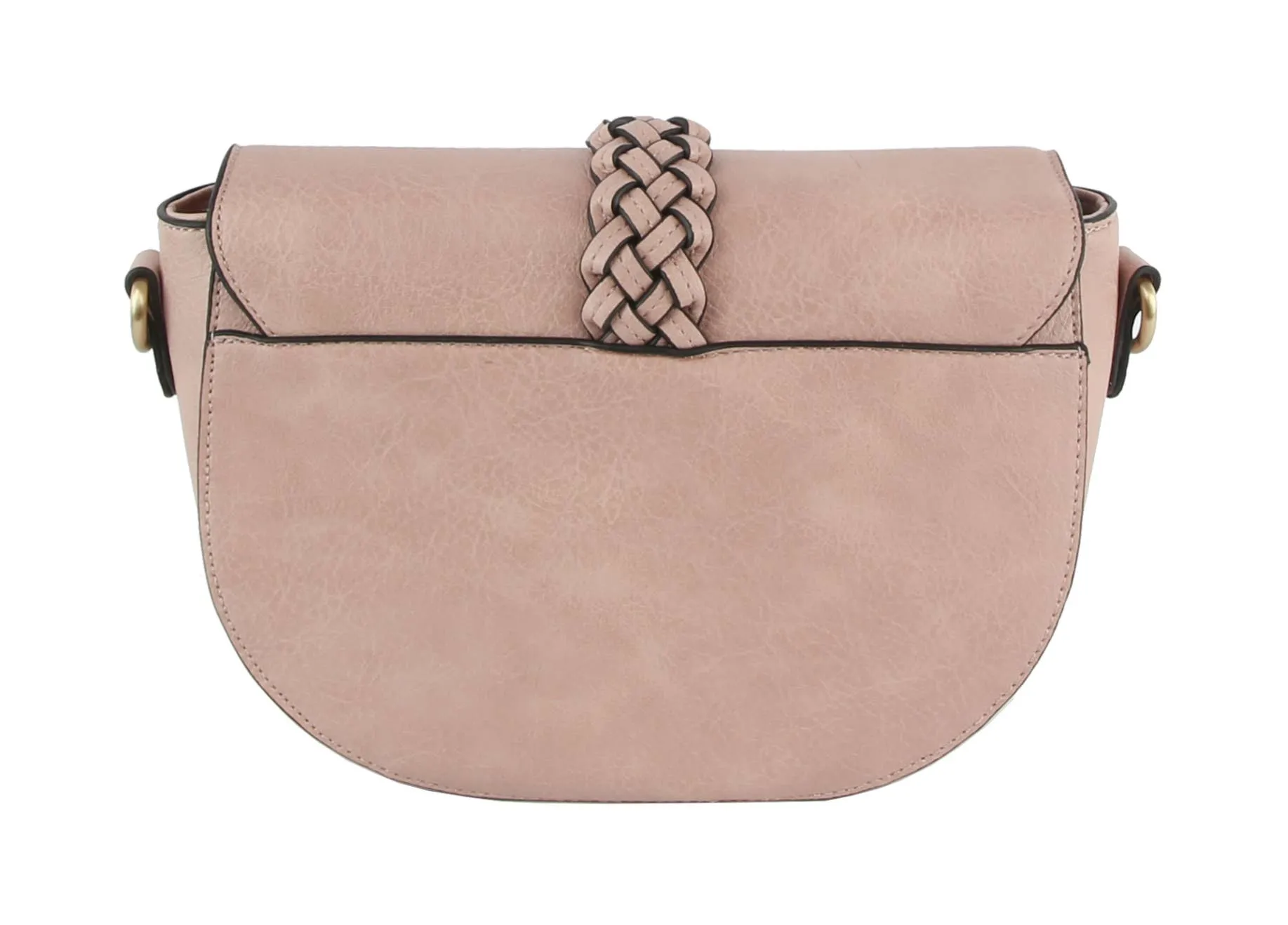 Blush Crossbody Braid Detail Purse