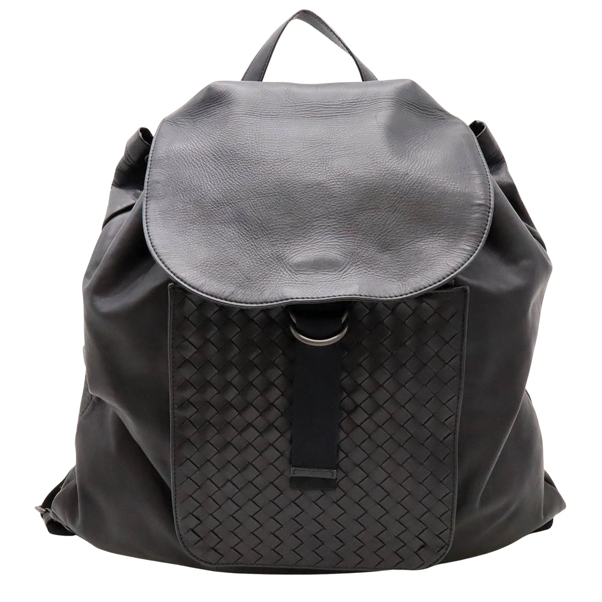 Bottega Veneta Intrecciato Black Pony-Style Calfskin Bag