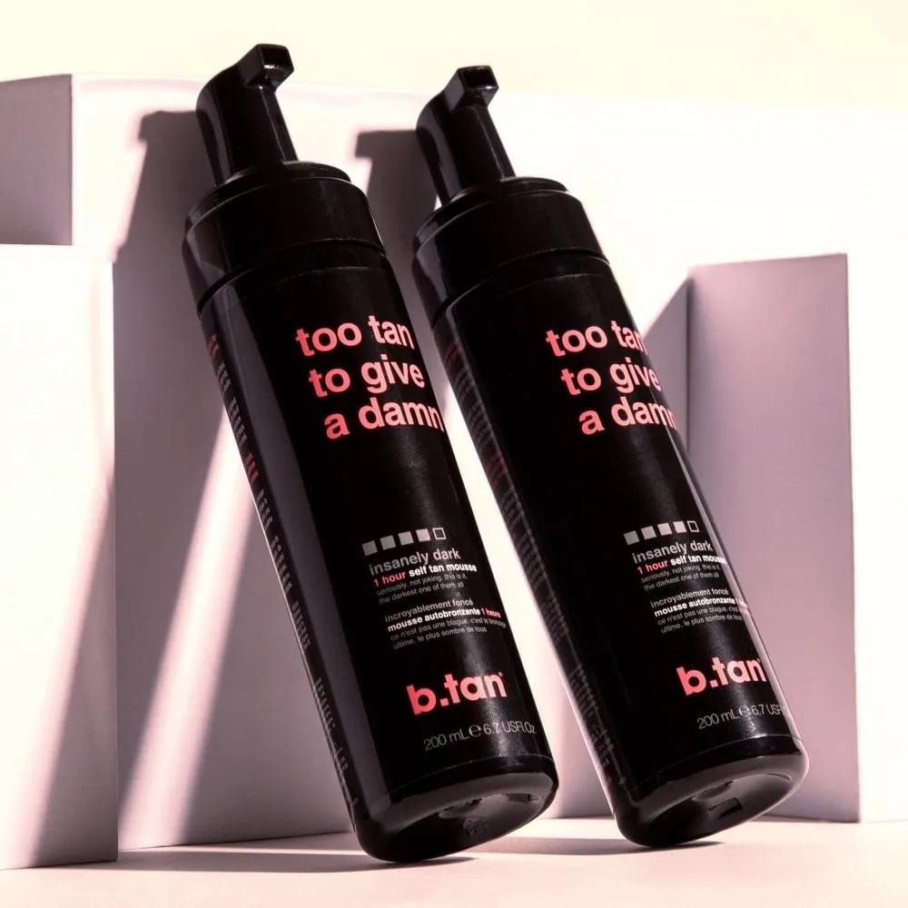 b.tan Too Tan To Give A Damn 1 Hour Self Tan Mousse Insanely Dark 200ml