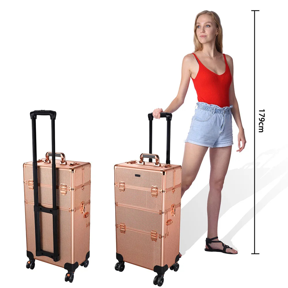 Byootique Explore 2in1 Rolling Makeup Train Case Rose Gold