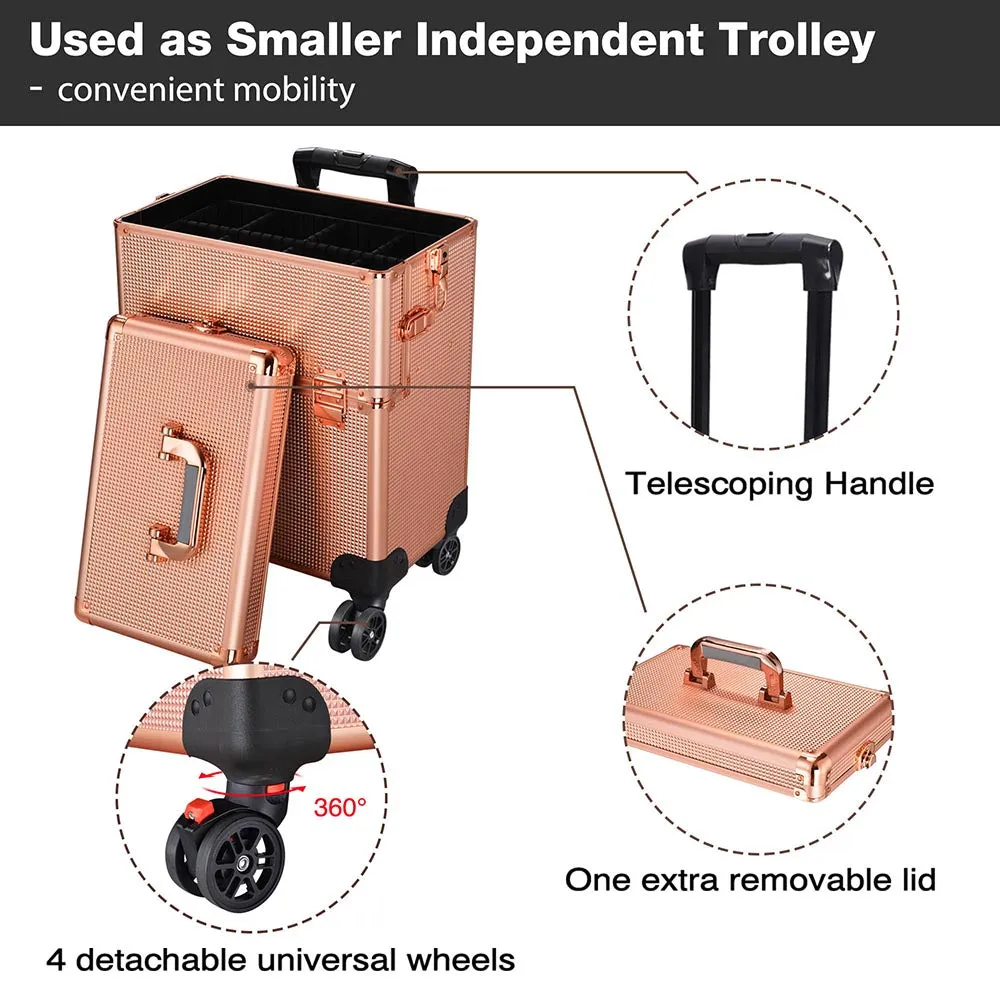 Byootique Explore 2in1 Rolling Makeup Train Case Rose Gold
