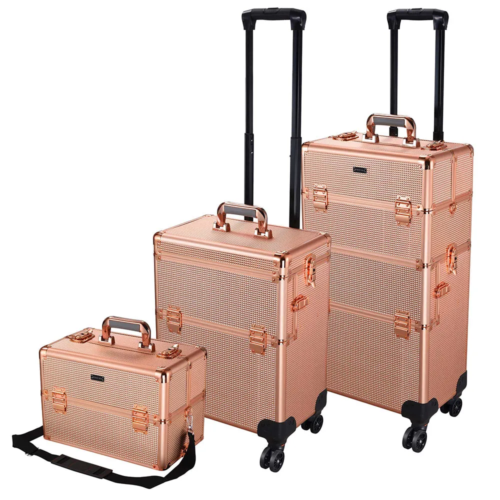 Byootique Explore 2in1 Rolling Makeup Train Case Rose Gold