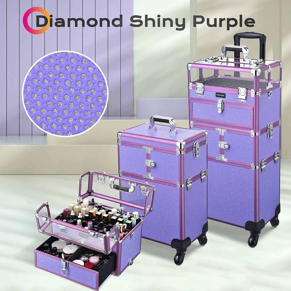 Byootique MassLux 2in1 Rolling Nail Case Diamond Shiny Purple