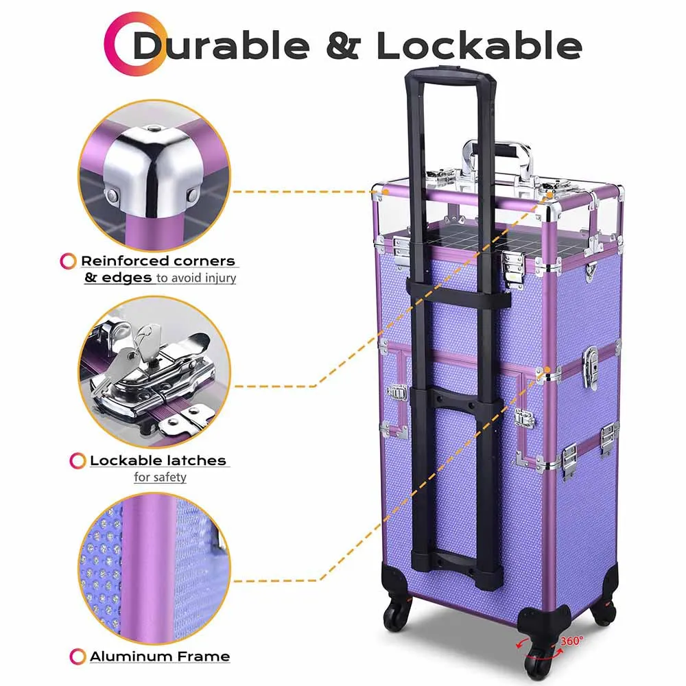 Byootique MassLux 2in1 Rolling Nail Case Diamond Shiny Purple