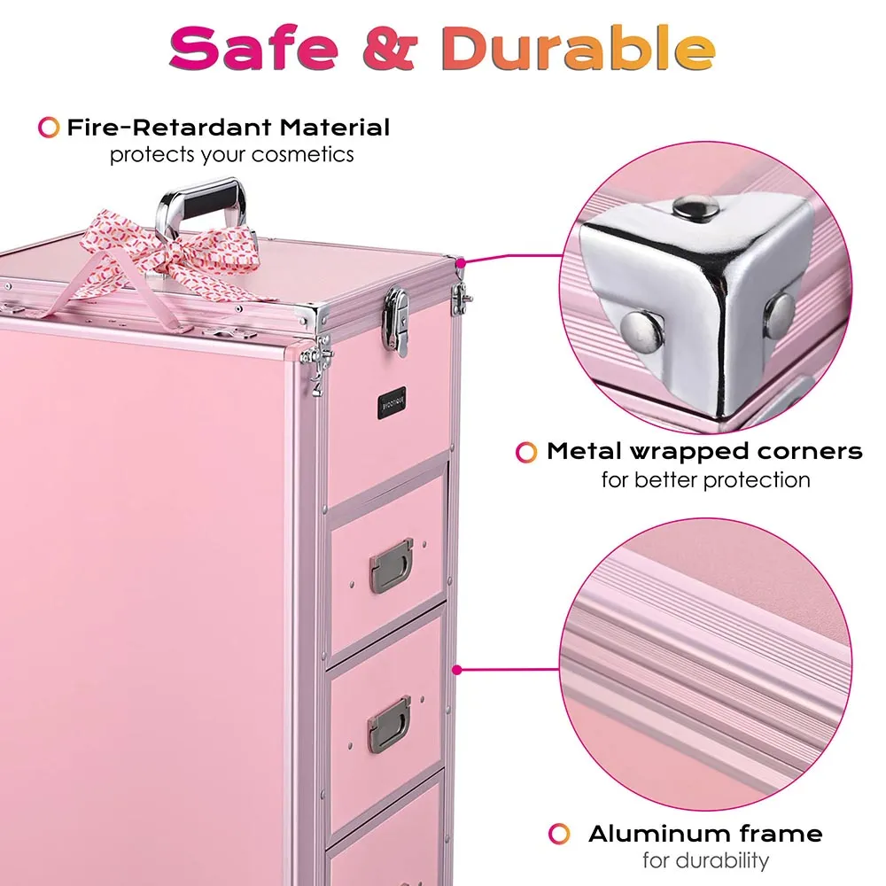 Byootique Rolling Manicure Table - Pink Lefty & Righty