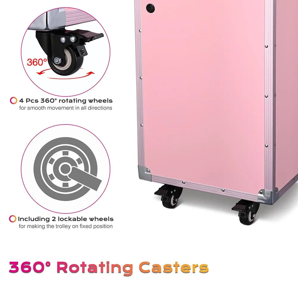 Byootique Rolling Manicure Table - Pink Lefty & Righty
