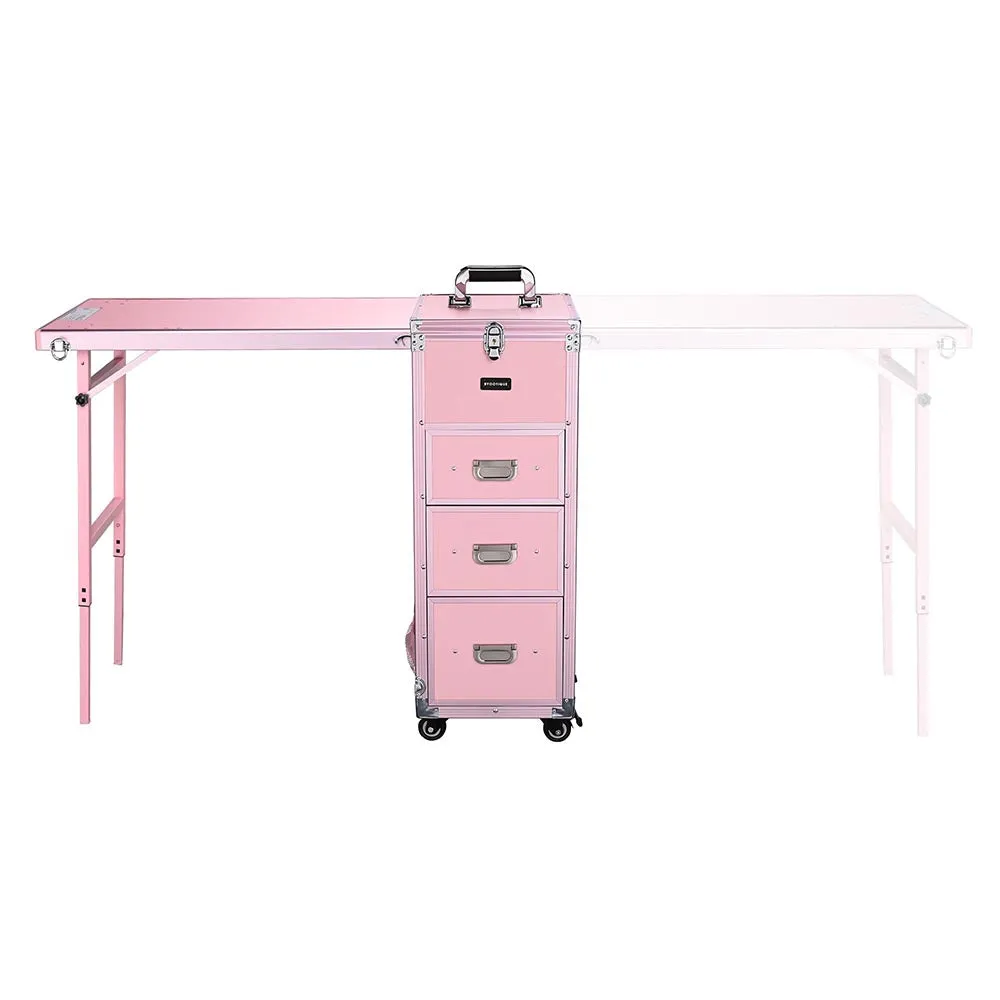 Byootique Rolling Manicure Table - Pink Lefty & Righty