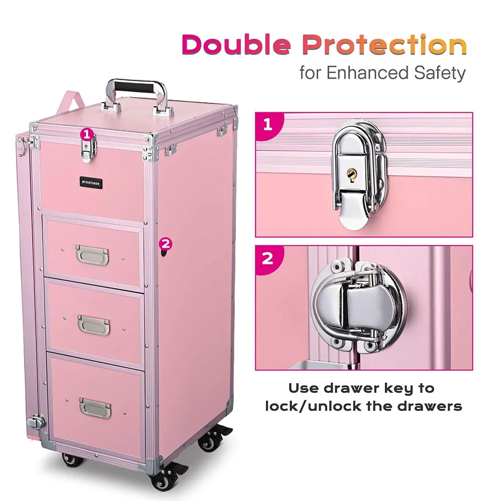 Byootique Rolling Manicure Table - Pink Lefty & Righty