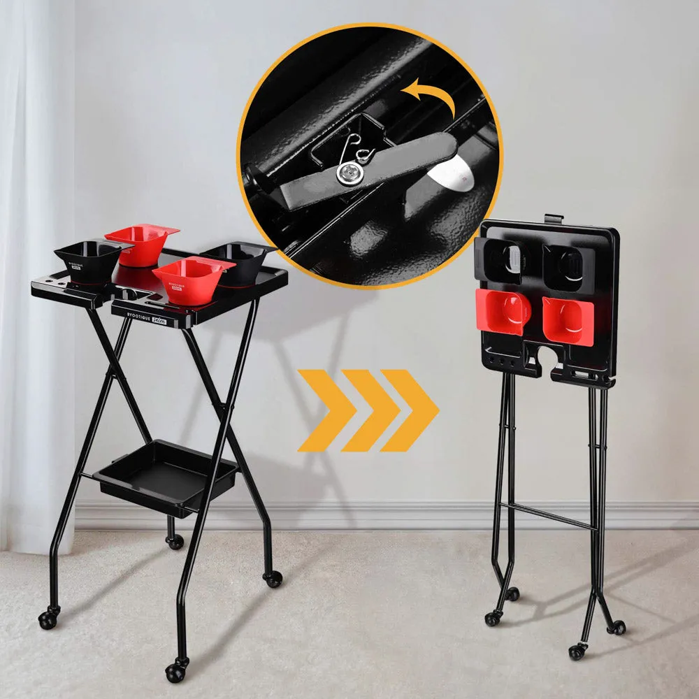 Byootique Salon Cart Folding Magnetic Tray with Bowls Drawer