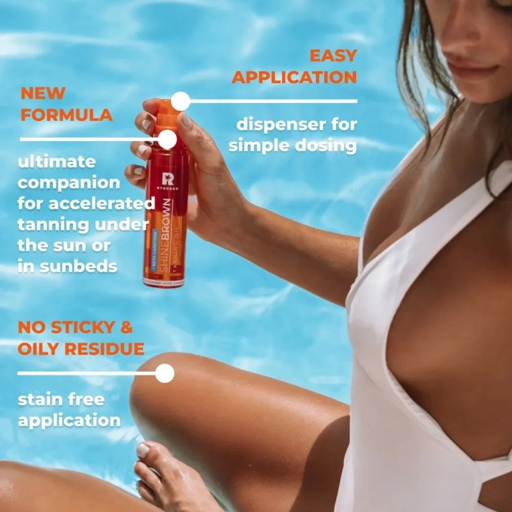 Byrokko Shine Brown Beta Carotene Tanning Maximiser Oil 150ml