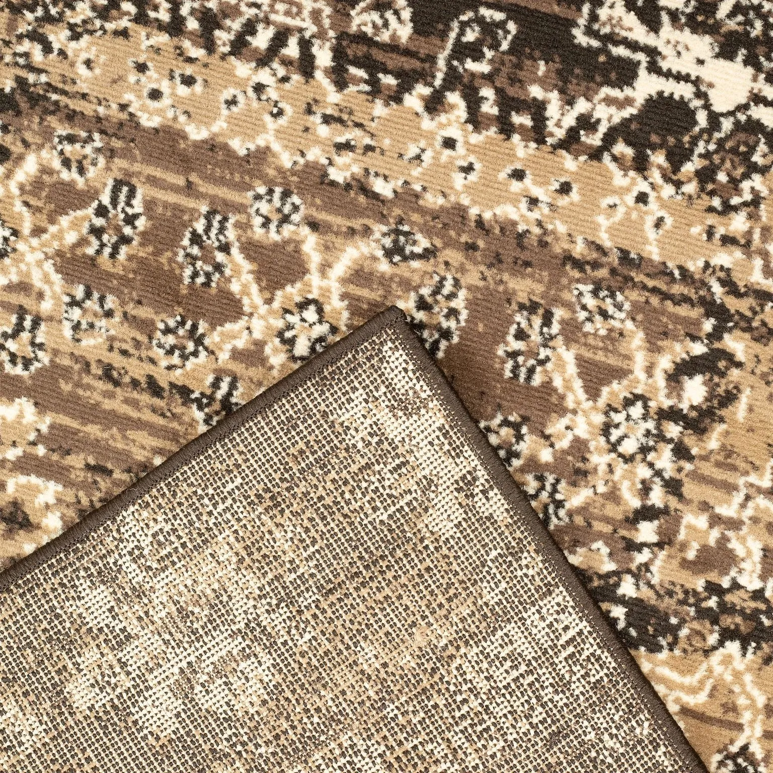 Cacao Vintage Style Patch Work Pattern Rug - Texas
