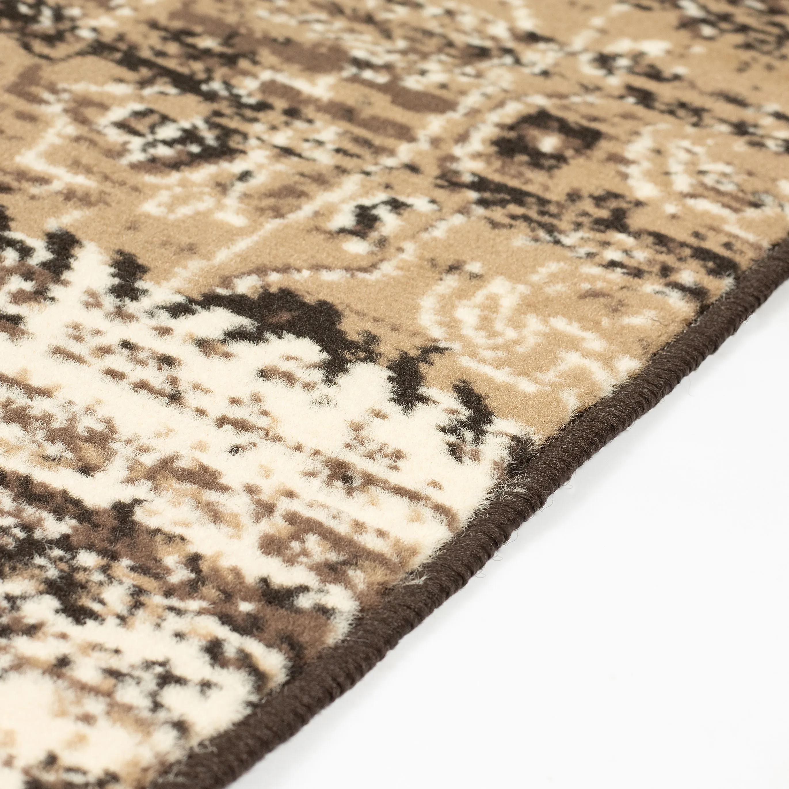 Cacao Vintage Style Patch Work Pattern Rug - Texas
