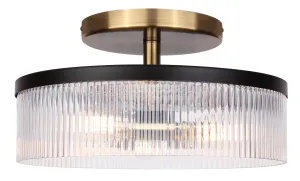 Canarm ISF1143A03BKG Jenner Black and Gold Semi-Flush Mount