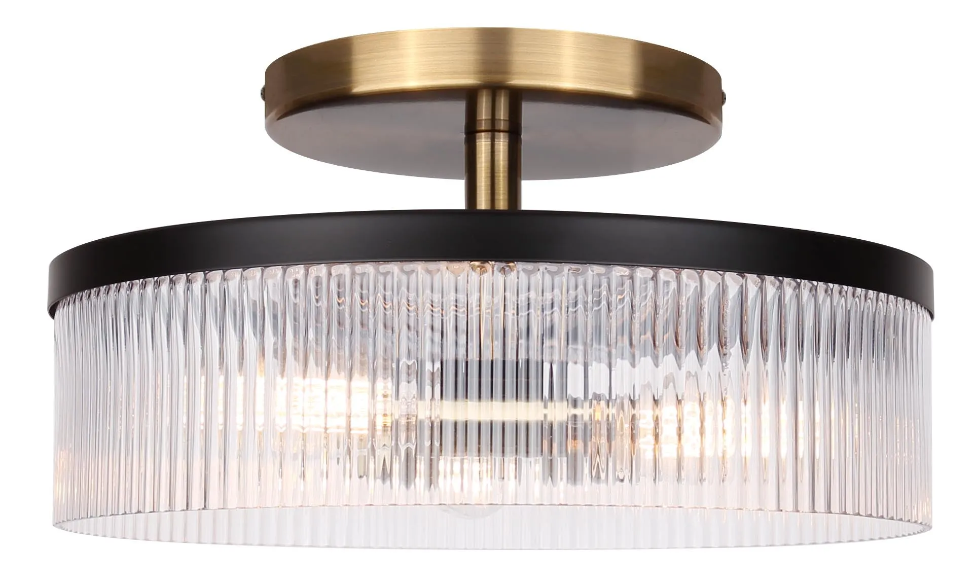 Canarm ISF1143A03BKG Jenner Black and Gold Semi-Flush Mount