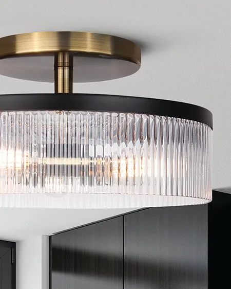 Canarm ISF1143A03BKG Jenner Black and Gold Semi-Flush Mount