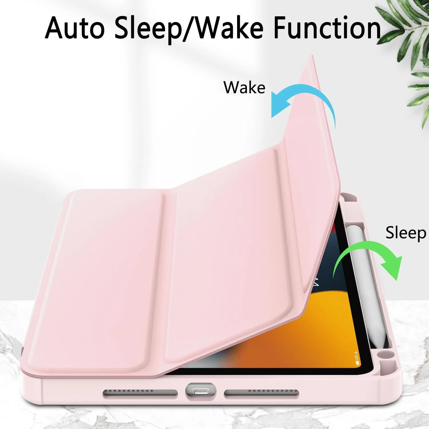 Case for Ipad 10Th Generation Case with Pencil Holder, for Ipad 10.9 Inch 10Th Gen Ipad Case 2022 with Clear Back, Stand Cover for Ipad 10Th Generation 2022, Auto Sleep/Wake, Cute Pink