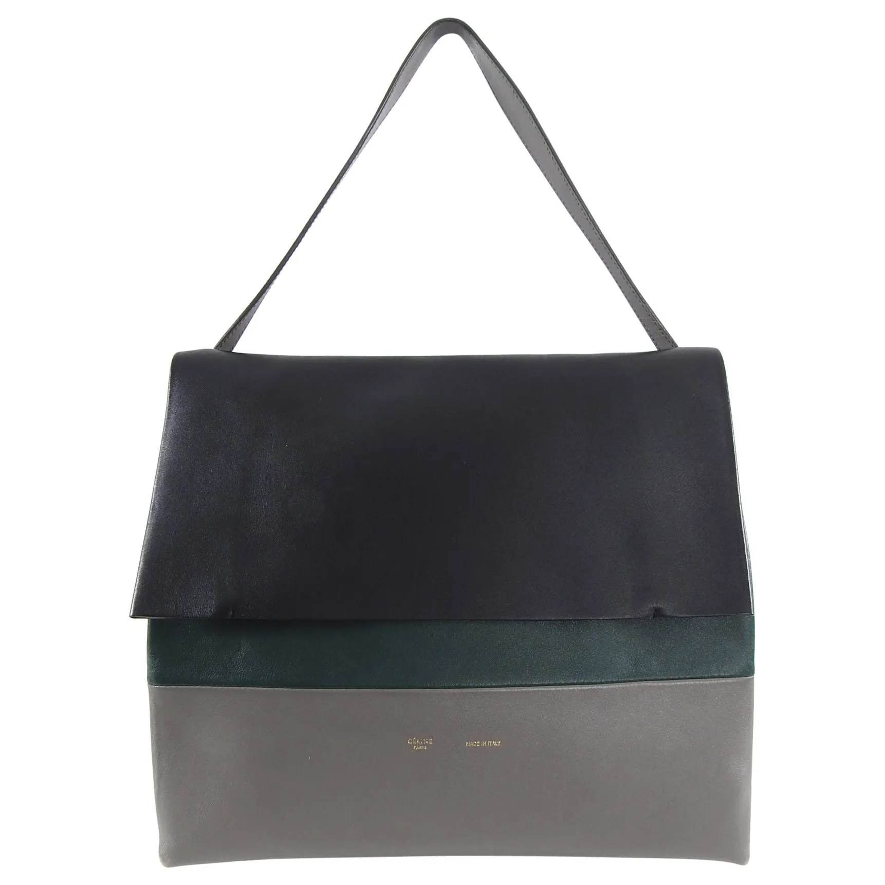 Celine Grey Green Black Tricolor All Soft Tote Bag
