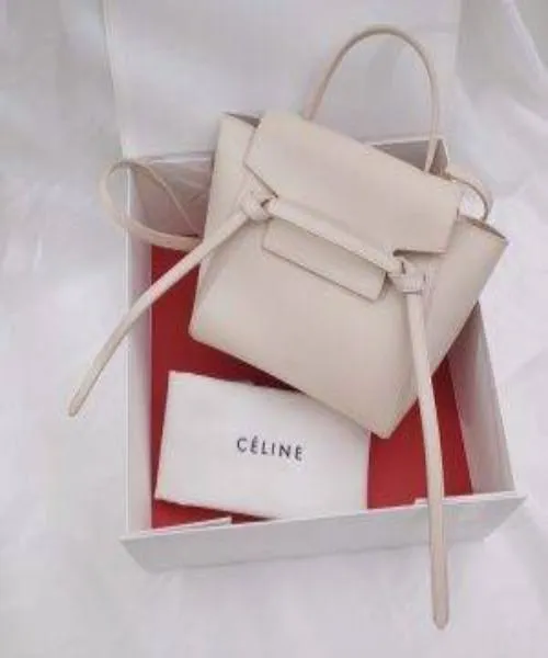 Celine Nano Belt Bag In Grained Calfskin Pale Pink