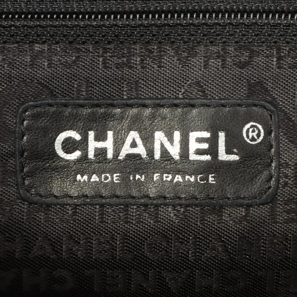 Chanel Around 2005 Made Satin Print Classic Flap Chain Bag 25Cm Black / Multi