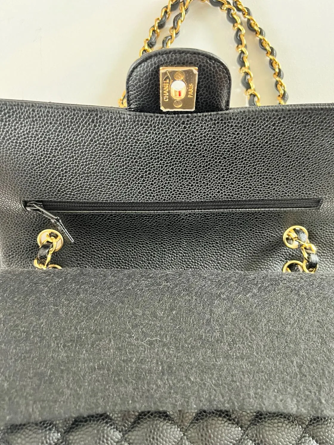 Chanel Classic Double Flap Medium in Black Caviar Leather with Gold Hardware 2021